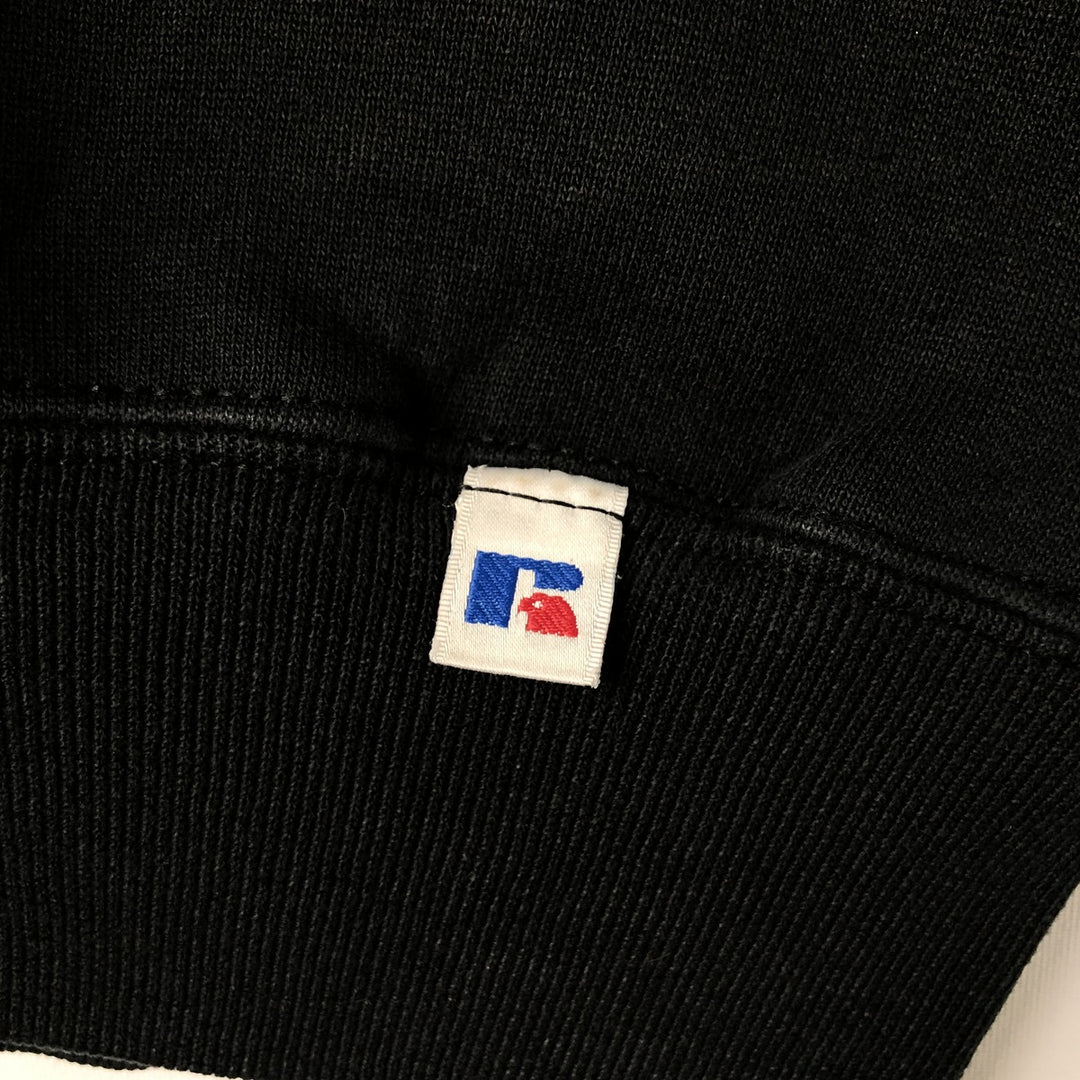 90'S Russell Athletic Plain Blank Sweatshirt, Men's Size XL (Equivalent), Vintage cotton black type Vintage Second Hand