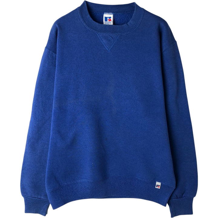 90'S Russell plain blank sweatshirt, sweatshirt, made in USA, men's size M, vintage cotton blue type Vintage Second Hand