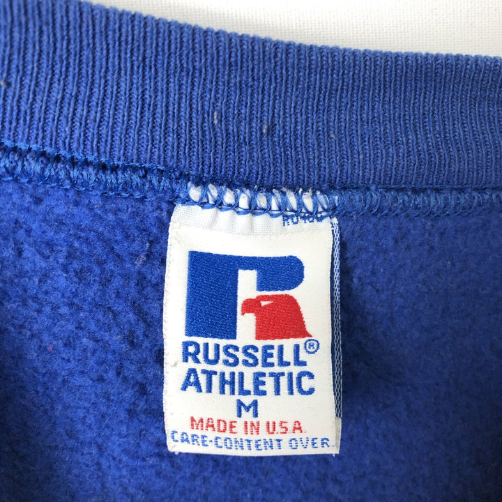 90'S Russell plain blank sweatshirt, sweatshirt, made in USA, men's size M, vintage cotton blue type Vintage Second Hand