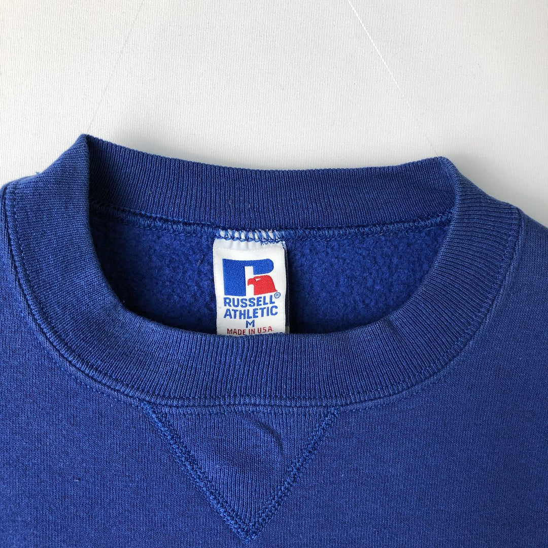 90'S Russell plain blank sweatshirt, sweatshirt, made in USA, men's size M, vintage cotton blue type Vintage Second Hand
