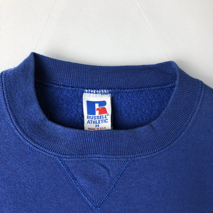 90'S Russell plain blank sweatshirt, sweatshirt, made in USA, men's size M, vintage cotton blue type Vintage Second Hand