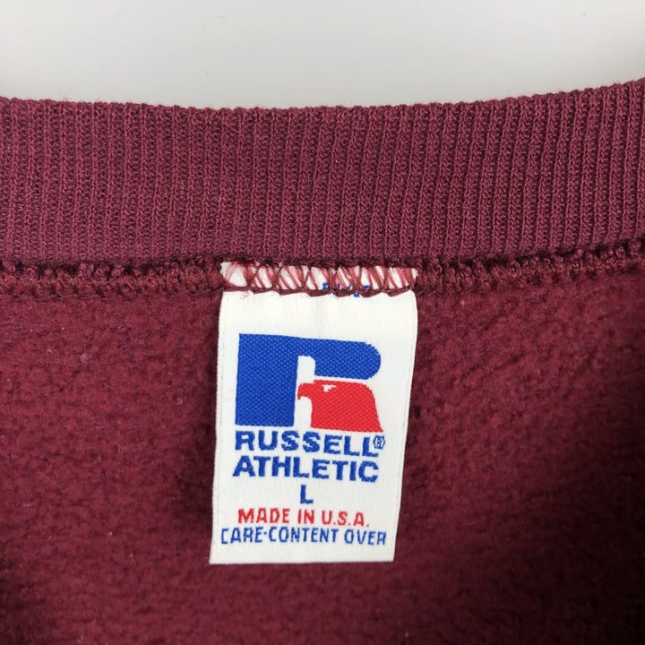 Vintage 90'S Russell ATHLETIC blank sweatshirt, made in the USA, size L, men's cotton burgundy type Vintage Second Hand