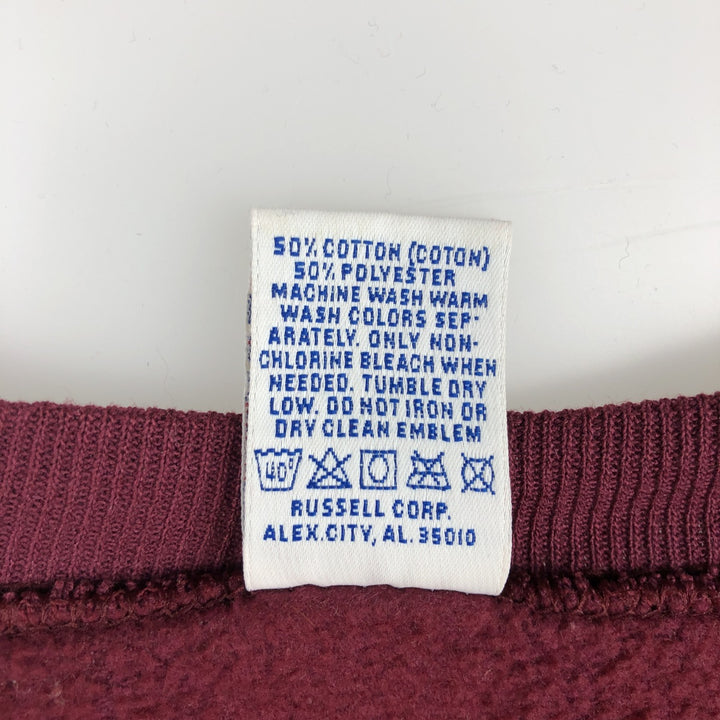 Vintage 90'S Russell ATHLETIC blank sweatshirt, made in the USA, size L, men's cotton burgundy type Vintage Second Hand
