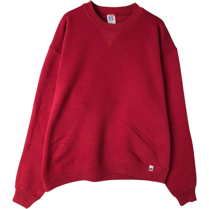 90'S Russell plain blank sweatshirt, sweatshirt, made in USA, men's size L, vintage cotton red type Vintage Second Hand