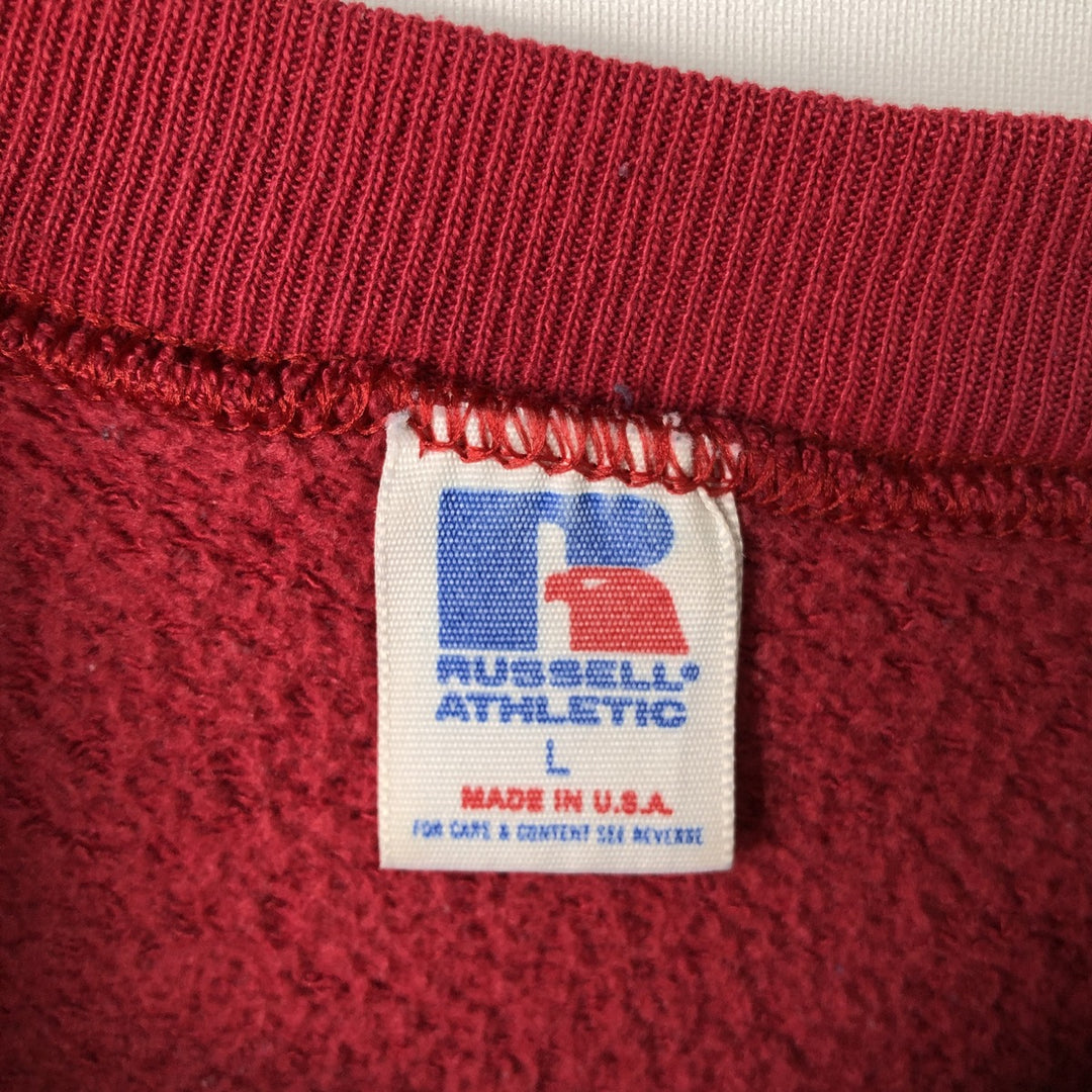 90'S Russell plain blank sweatshirt, sweatshirt, made in USA, men's size L, vintage cotton red type Vintage Second Hand