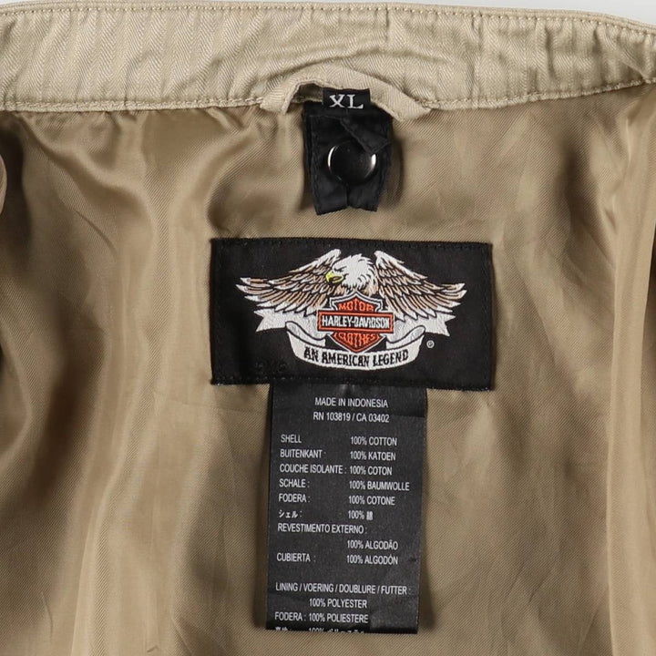 Harley-Davidson Lace-Up Cotton Jacket, Women's Size XL (approx.) cotton Khaki type beige Vintage Second Hand