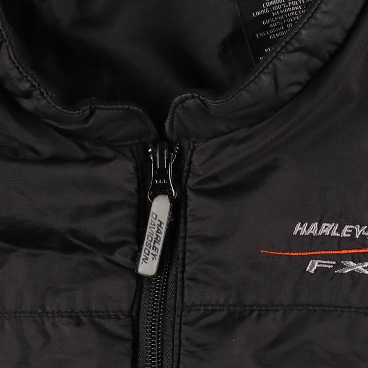 Harley-Davidson padded liner jacket with thumbholes, women's size M equivalent. Nylon black type Vintage Second Hand