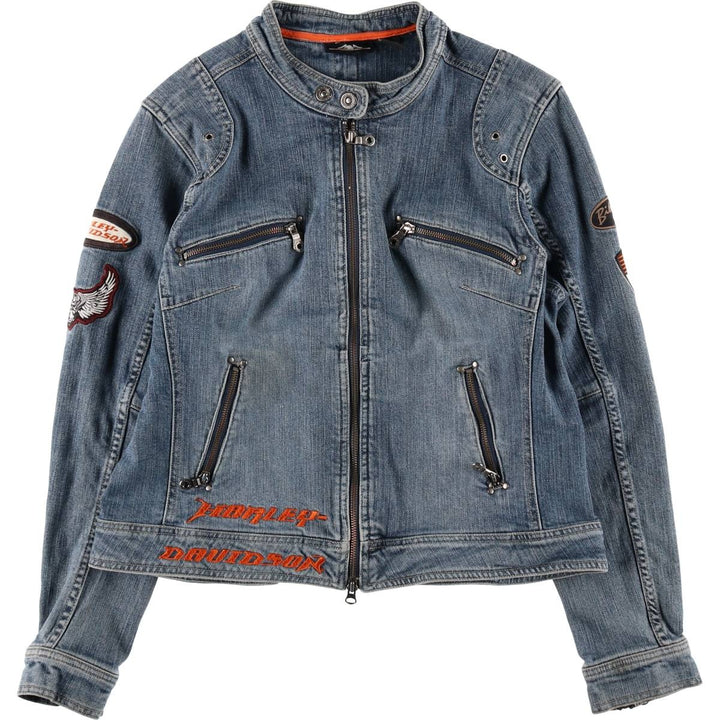 Harley-Davidson denim rider jacket, women's size XL (approx.) cotton blue type Vintage Second Hand