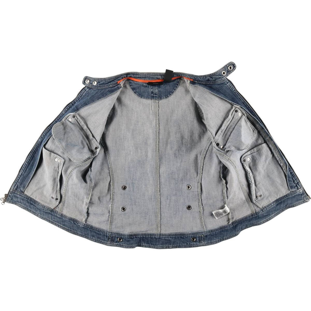 Harley-Davidson denim rider jacket, women's size XL (approx.) cotton blue type Vintage Second Hand
