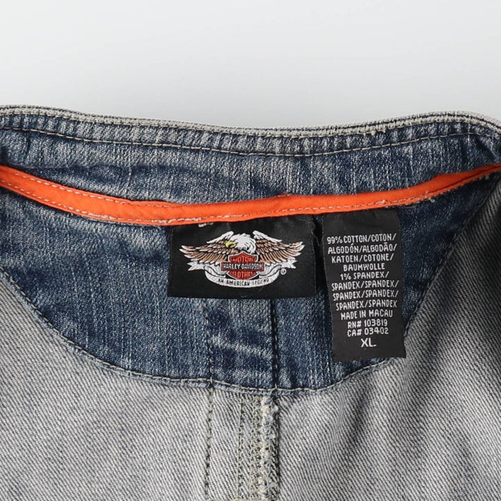 Harley-Davidson denim rider jacket, women's size XL (approx.) cotton blue type Vintage Second Hand