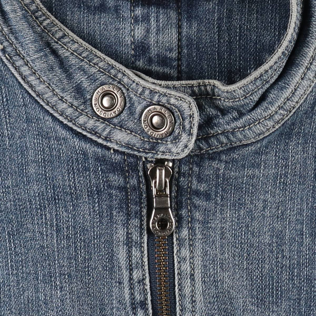 Harley-Davidson denim rider jacket, women's size XL (approx.) cotton blue type Vintage Second Hand