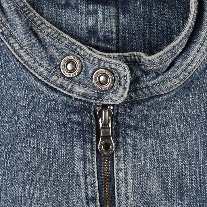Harley-Davidson denim rider jacket, women's size XL (approx.) cotton blue type Vintage Second Hand