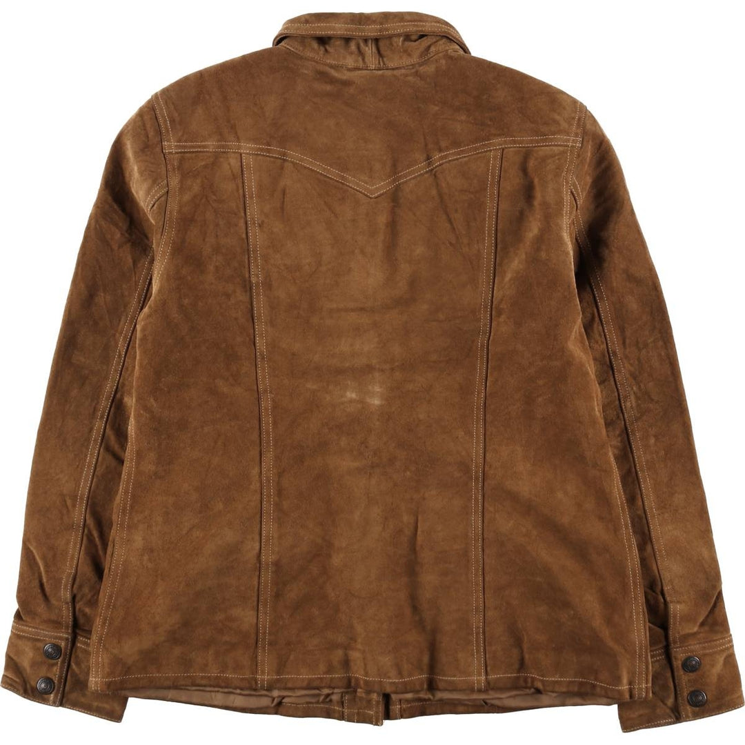 90'S GAP (Old GAP) Suede Leather Jacket, Women's Size L (approx.), Vintage Genuine suede leather brown type Vintage Second Hand