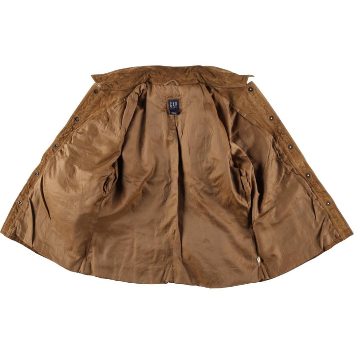 90'S GAP (Old GAP) Suede Leather Jacket, Women's Size L (approx.), Vintage Genuine suede leather brown type Vintage Second Hand