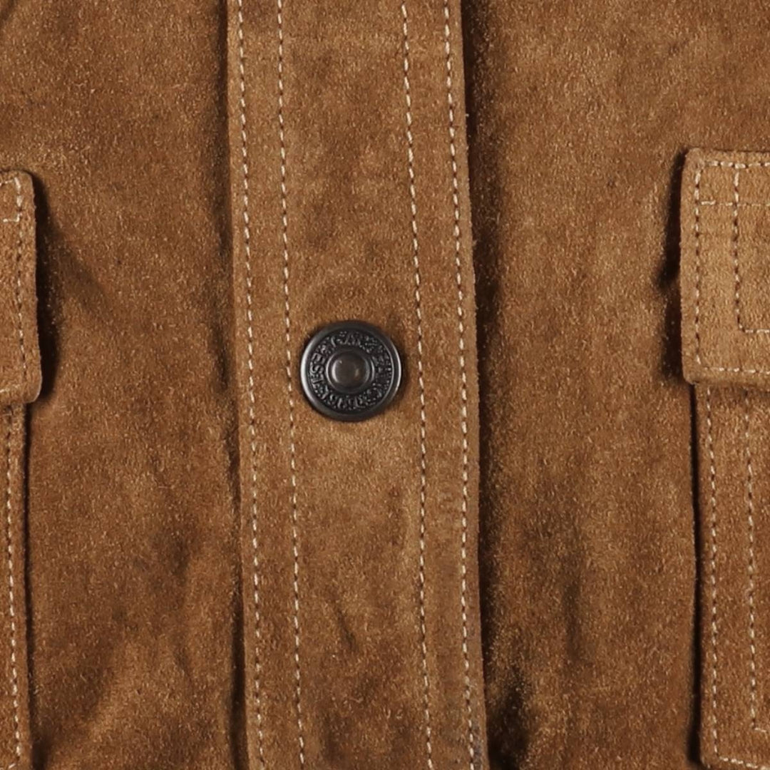 90'S GAP (Old GAP) Suede Leather Jacket, Women's Size L (approx.), Vintage Genuine suede leather brown type Vintage Second Hand