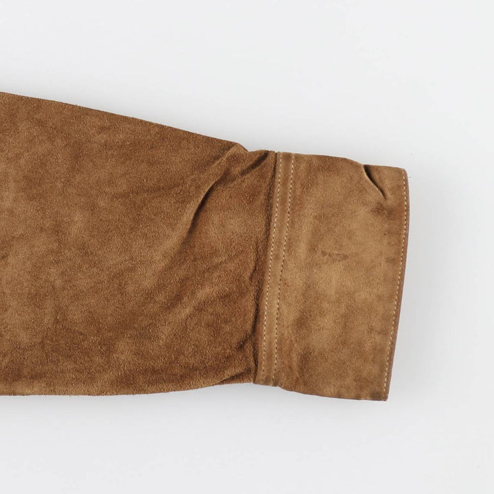 90'S GAP (Old GAP) Suede Leather Jacket, Women's Size L (approx.), Vintage Genuine suede leather brown type Vintage Second Hand