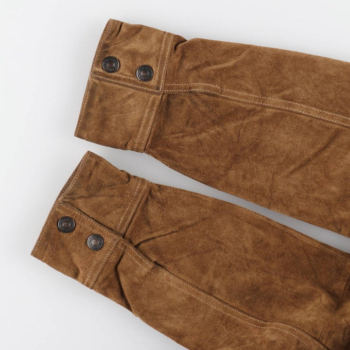 90'S GAP (Old GAP) Suede Leather Jacket, Women's Size L (approx.), Vintage Genuine suede leather brown type Vintage Second Hand