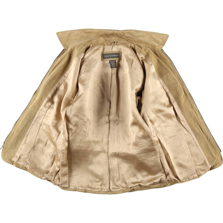 2000'S Banana Republic suede leather jacket, women's size S (approx.) Genuine suede leather Beige type Vintage Second Hand