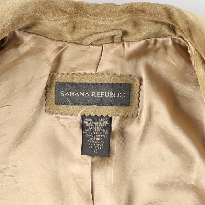 2000'S Banana Republic suede leather jacket, women's size S (approx.) Genuine suede leather Beige type Vintage Second Hand
