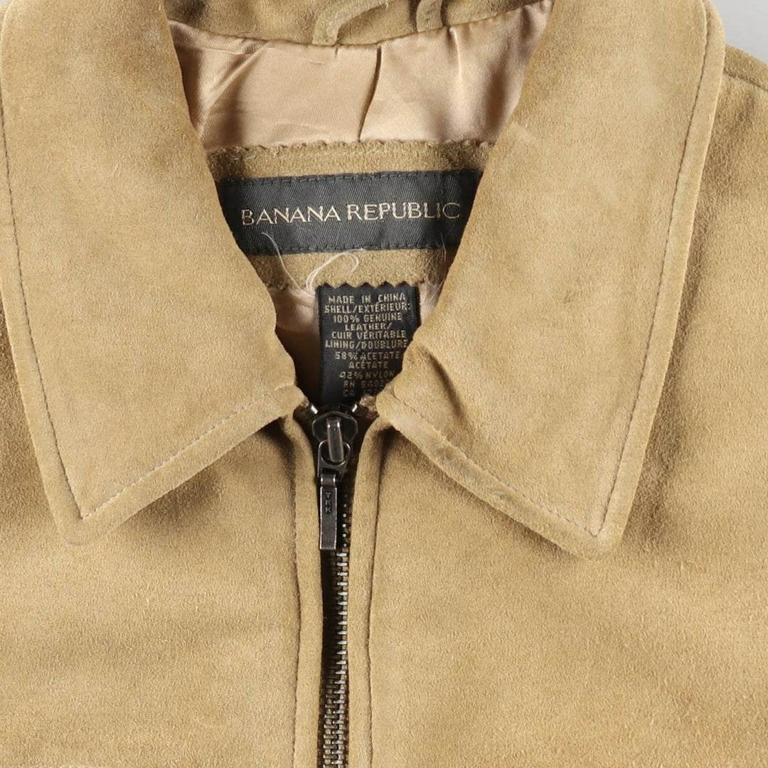 2000'S Banana Republic suede leather jacket, women's size S (approx.) Genuine suede leather Beige type Vintage Second Hand