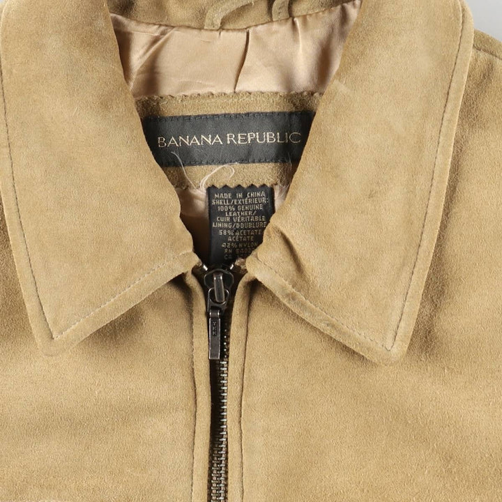 2000'S Banana Republic suede leather jacket, women's size S (approx.) Genuine suede leather Beige type Vintage Second Hand