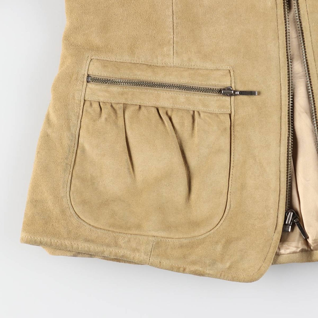 2000'S Banana Republic suede leather jacket, women's size S (approx.) Genuine suede leather Beige type Vintage Second Hand
