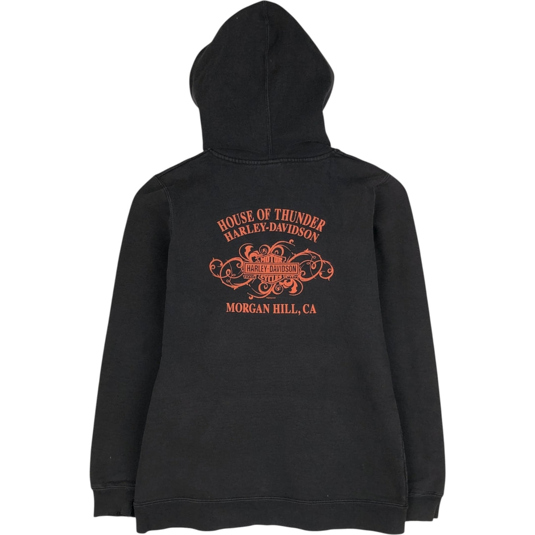 Harley-Davidson Cut-Off Advertising Sweatshirt Pullover Hoodie (Women's Size S) cotton black type Vintage Second Hand