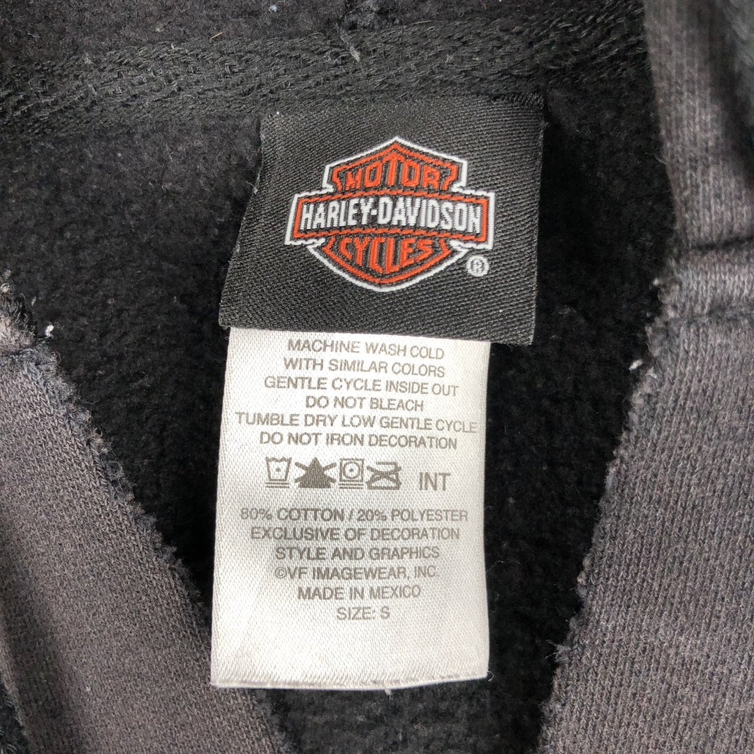 Harley-Davidson Cut-Off Advertising Sweatshirt Pullover Hoodie (Women's Size S) cotton black type Vintage Second Hand