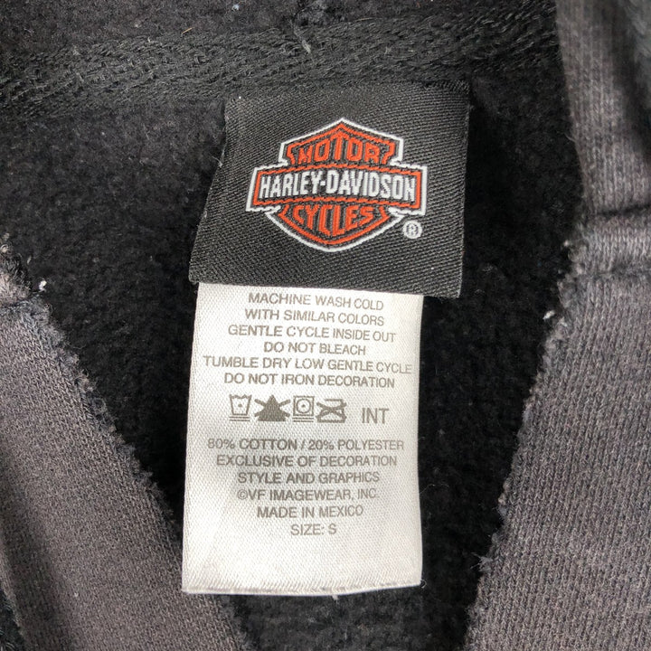 Harley-Davidson Cut-Off Advertising Sweatshirt Pullover Hoodie (Women's Size S) cotton black type Vintage Second Hand