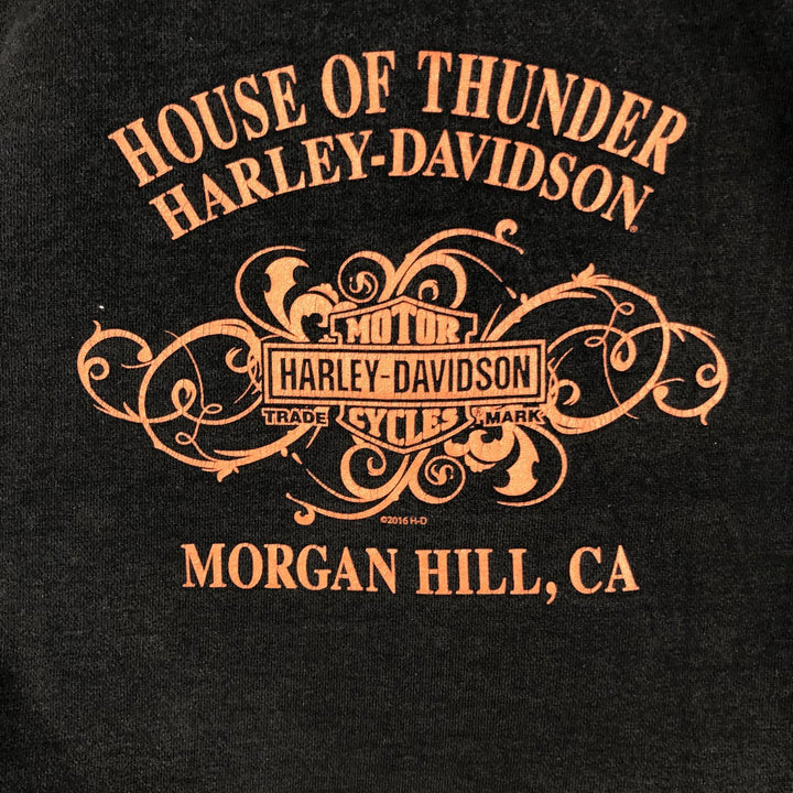 Harley-Davidson Cut-Off Advertising Sweatshirt Pullover Hoodie (Women's Size S) cotton black type Vintage Second Hand