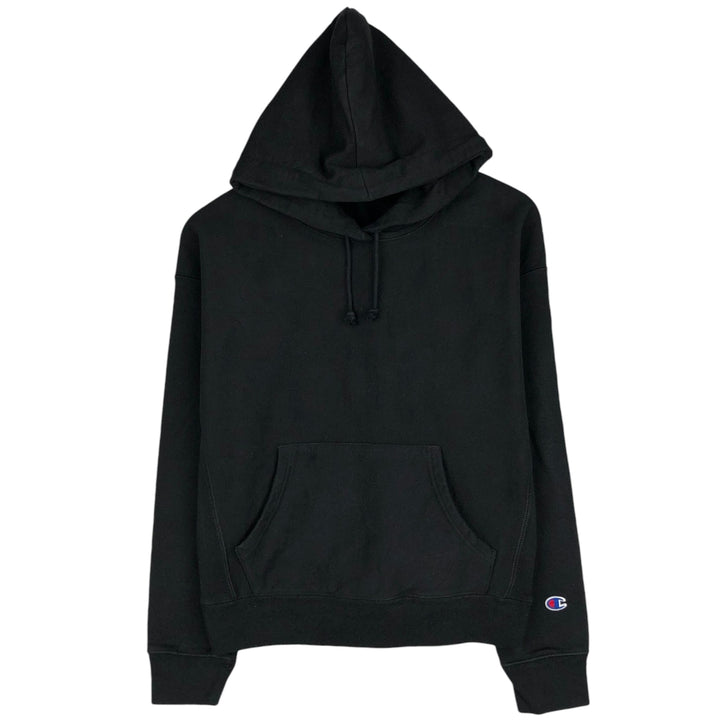 Champion Reverse Weave Blank Sweatshirt Hoodie (Women's Size L) cotton black type Vintage Second Hand