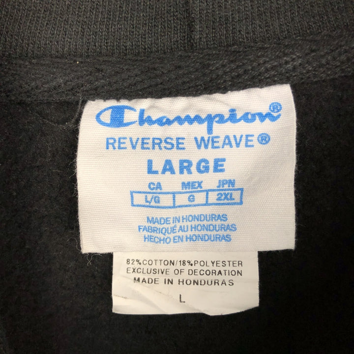 Champion Reverse Weave Blank Sweatshirt Hoodie (Women's Size L) cotton black type Vintage Second Hand