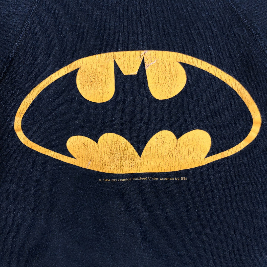 90'S TOP HALF BATMAN Batman Character Sweatshirt, Made in USA, Women's Size S (Equivalent), Vintage cotton black type Vintage Second Hand