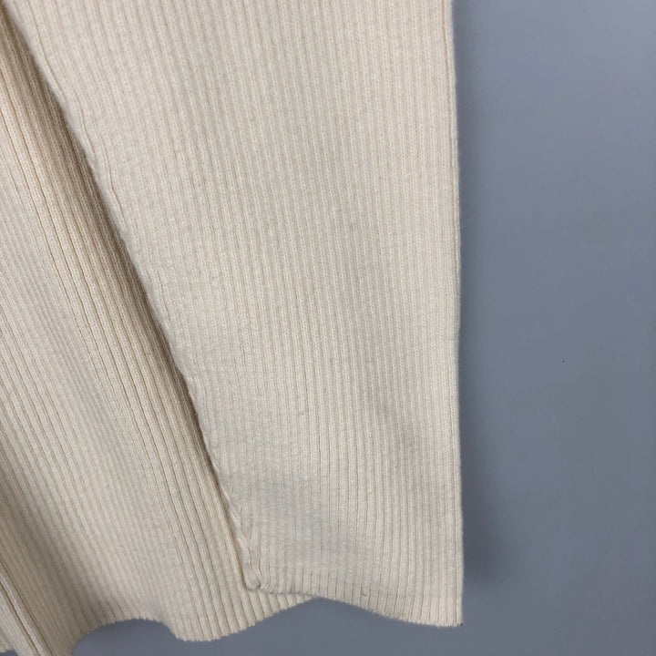 MODA INTERNATIONAL Rib-Knit Henley Neck Cotton Sweater, Women's Size XL (approx.) cotton ivory Vintage Second Hand