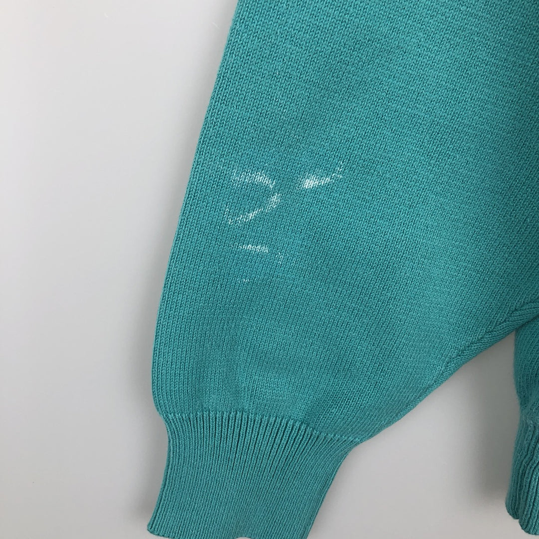 80'S FIELDMASTER Plain Cotton Knit Sweater, Women's Size M (approx.), Vintage cotton Emerald green Vintage Second Hand