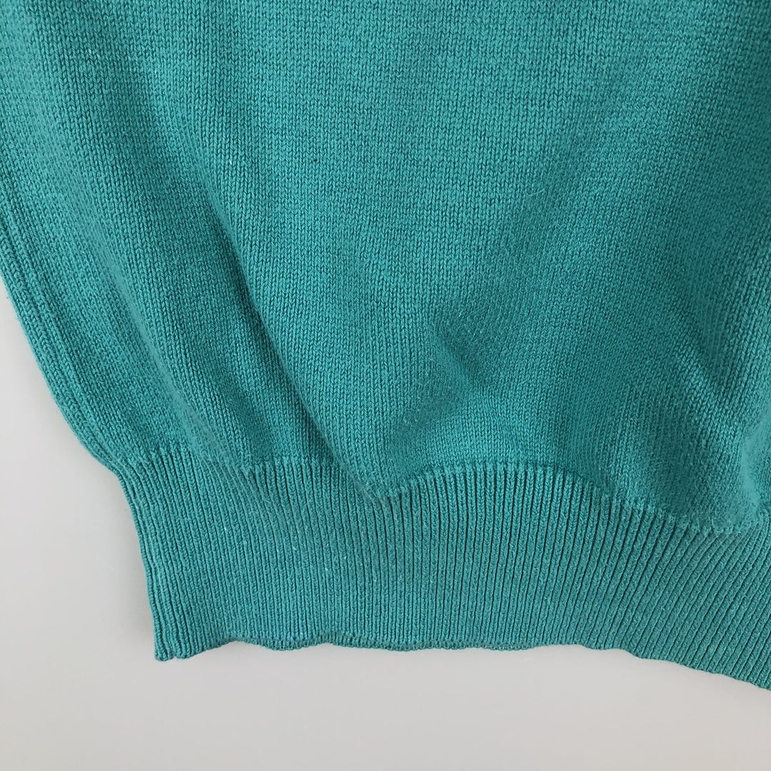 80'S FIELDMASTER Plain Cotton Knit Sweater, Women's Size M (approx.), Vintage cotton Emerald green Vintage Second Hand
