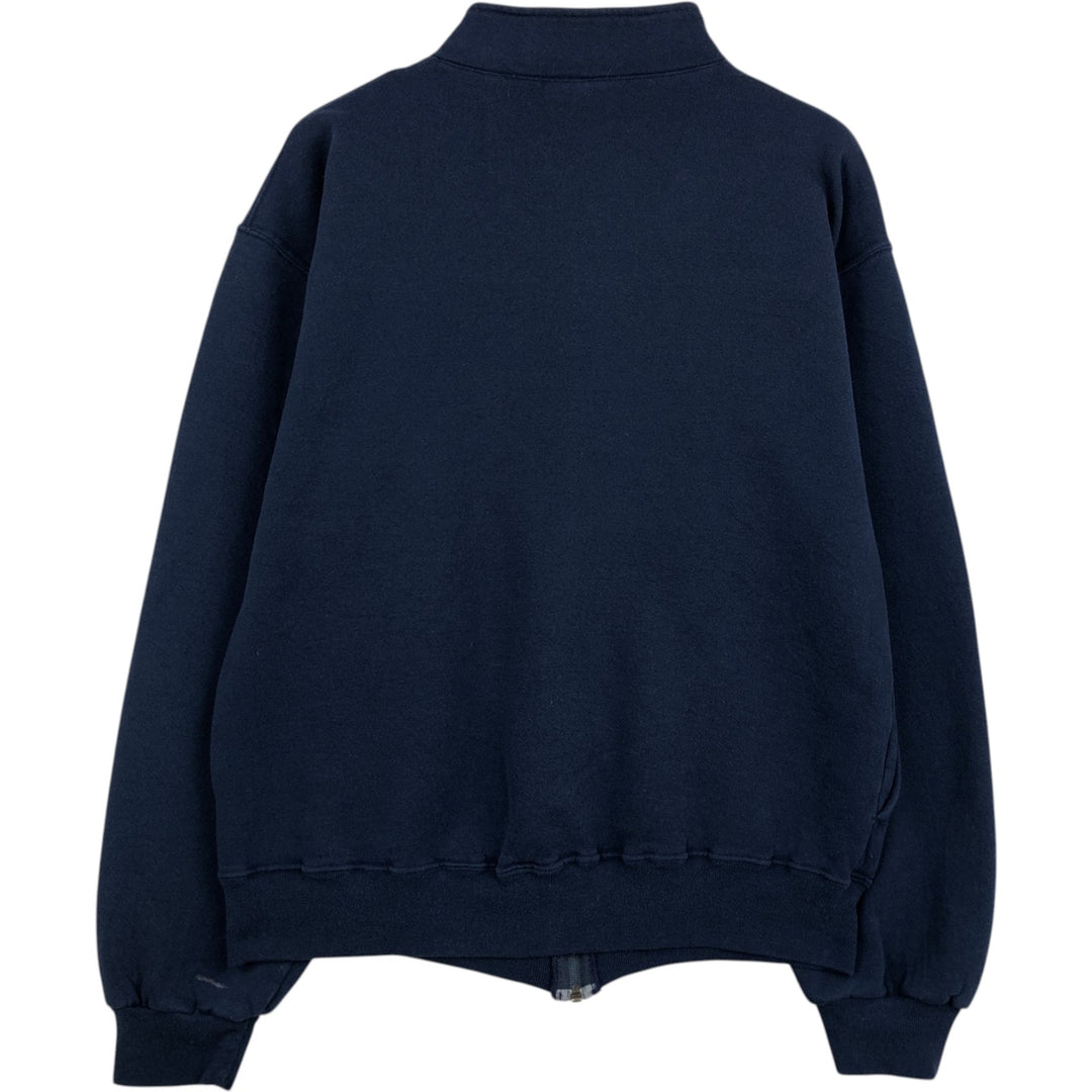 Russell Full-Zip Sweatshirt (Men's Size L) cotton navy blue type Vintage Second Hand