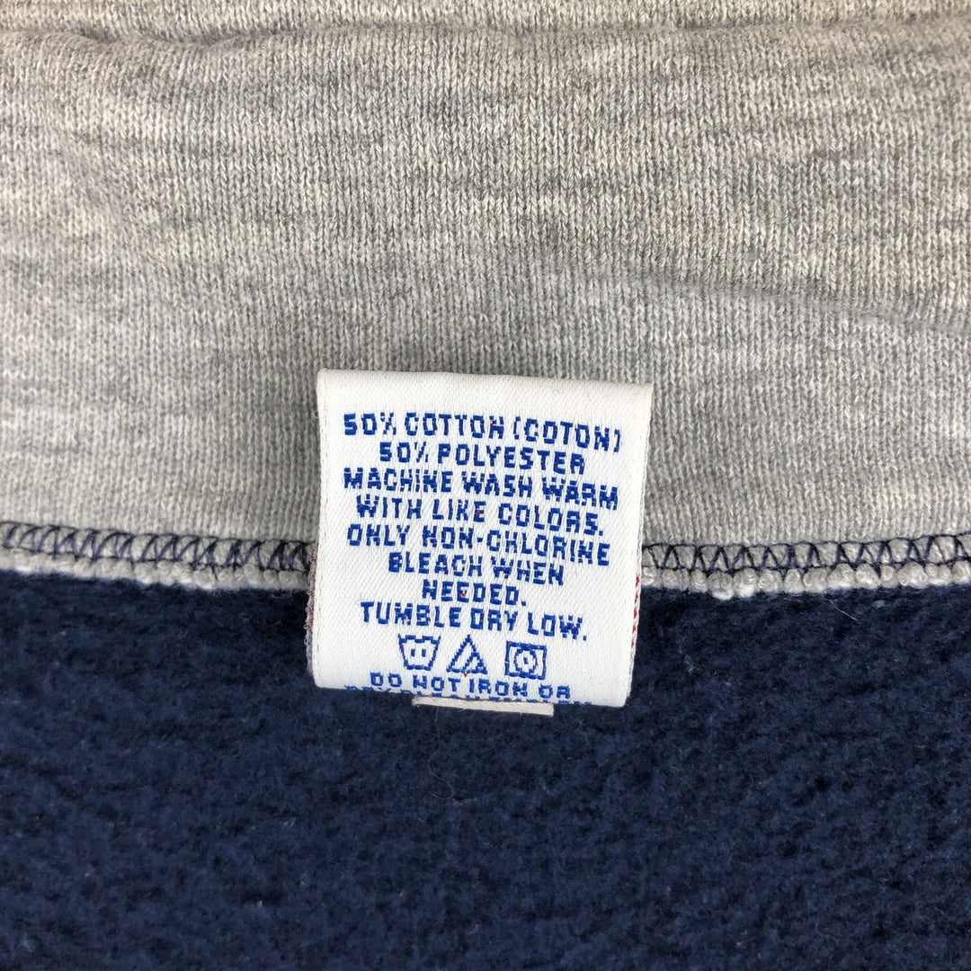 Russell Full-Zip Sweatshirt (Men's Size L) cotton navy blue type Vintage Second Hand