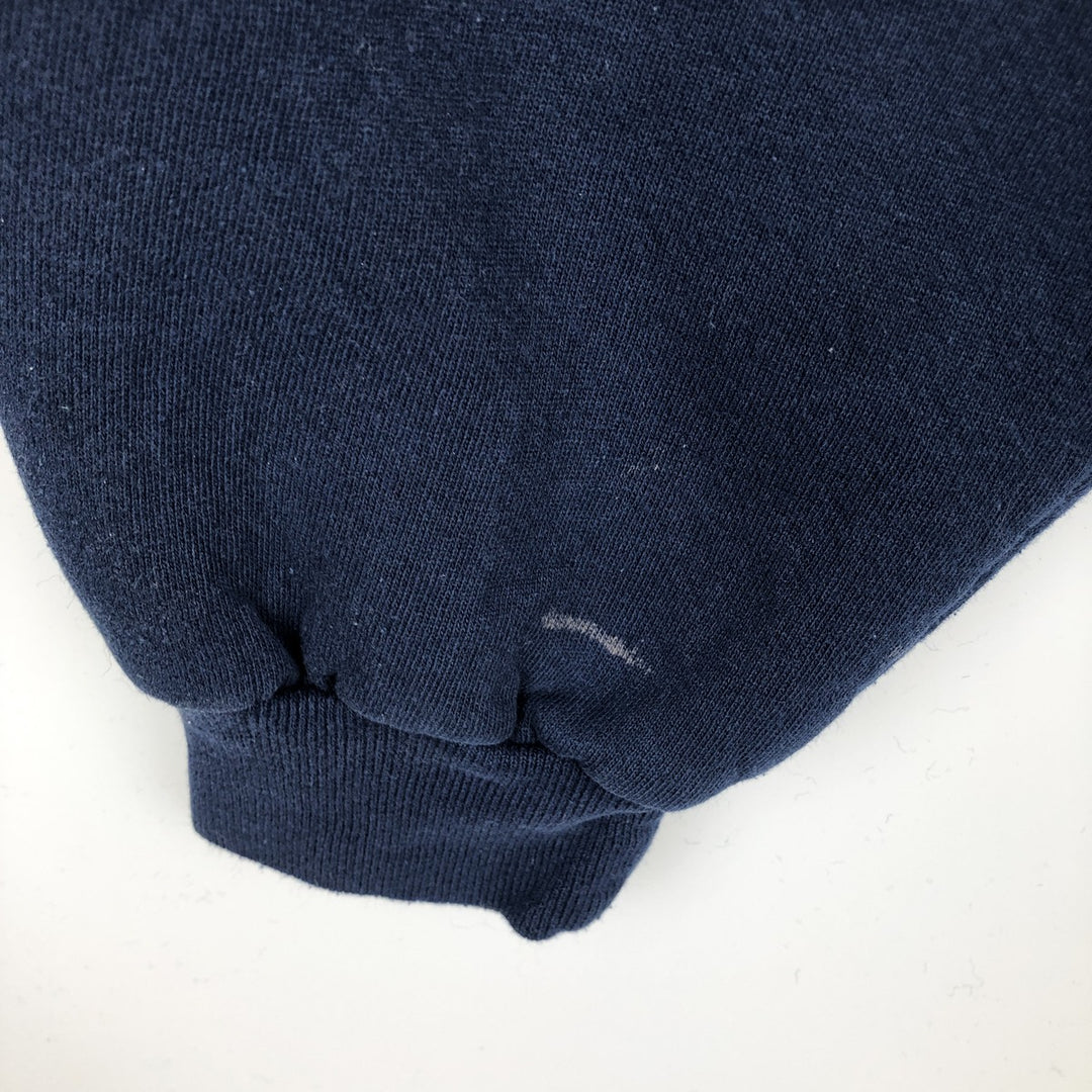 Russell Full-Zip Sweatshirt (Men's Size L) cotton navy blue type Vintage Second Hand