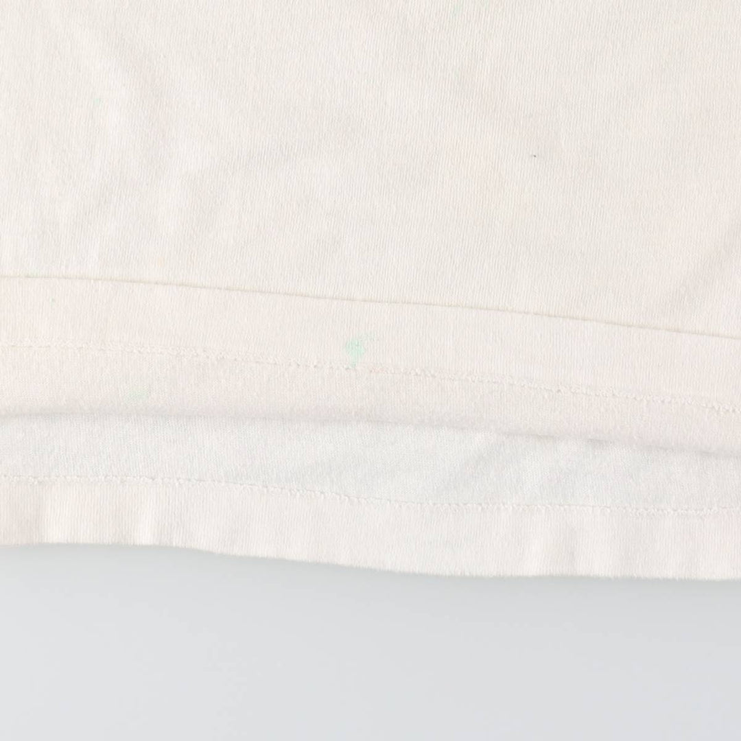 ~1980'S Hanes Poly-Cotton Orange Tag Ringer T-Shirt, Made in USA, Women's Size S (Equivalent), Vintage cotton white type Vintage Second Hand