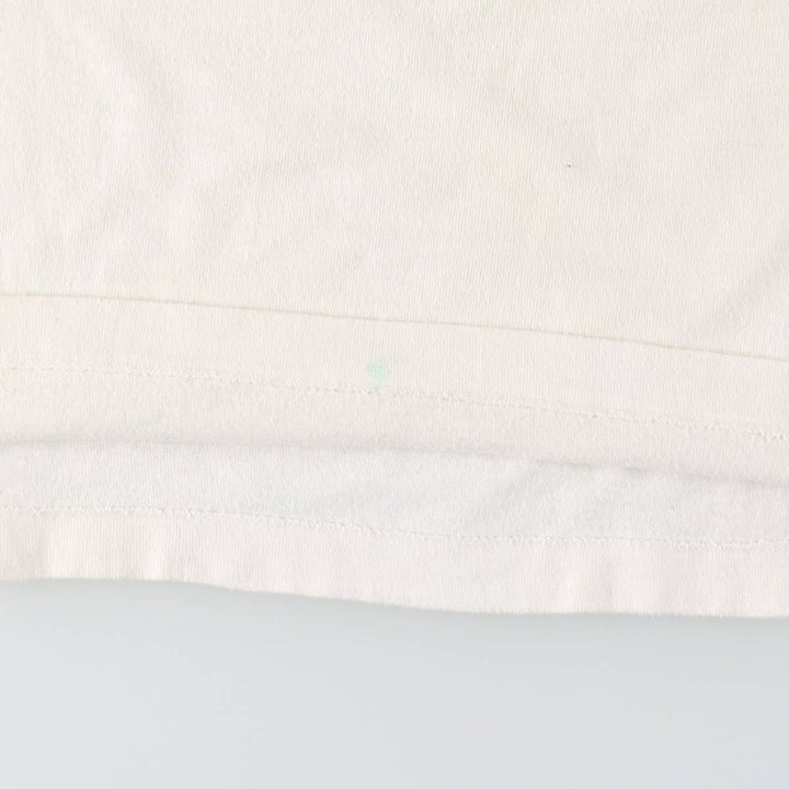 ~1980'S Hanes Poly-Cotton Orange Tag Ringer T-Shirt, Made in USA, Women's Size S (Equivalent), Vintage cotton white type Vintage Second Hand