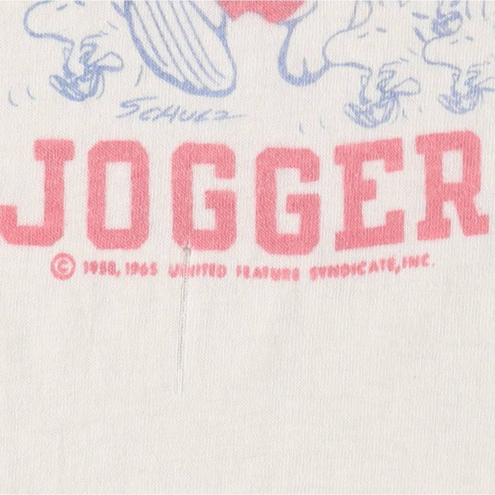 70'S Champion Snoopy College Ringer T-Shirt (Women's Size S) Vintage cotton white type Vintage Second Hand