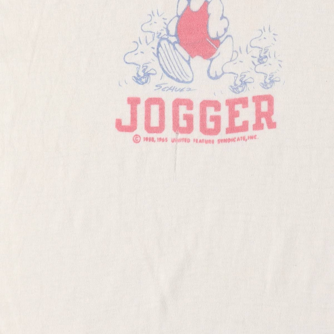 70'S Champion Snoopy College Ringer T-Shirt (Women's Size S) Vintage cotton white type Vintage Second Hand