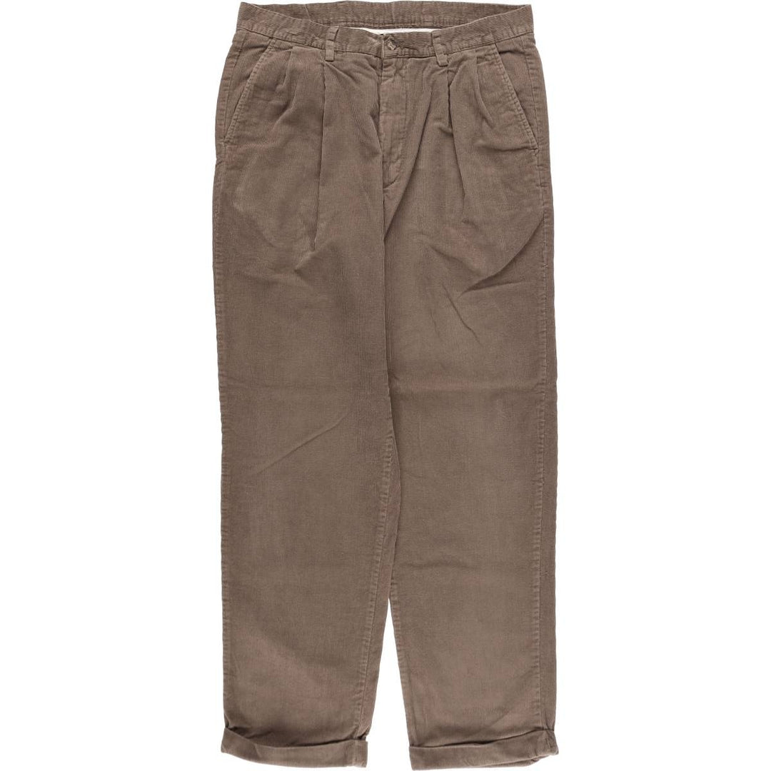 CLUB ROOM Two-pleat Corduroy Pants for Men, Size W34 cotton Beige type Vintage Second Hand
