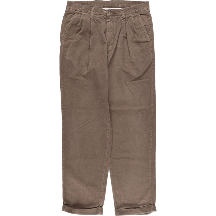 CLUB ROOM Two-pleat Corduroy Pants for Men, Size W34 cotton Beige type Vintage Second Hand