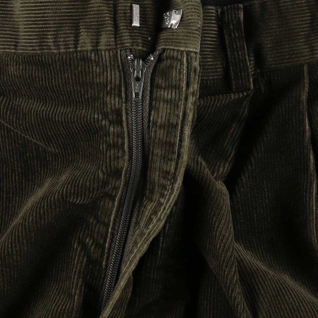 Lands' End corduroy pants with two pleats, men's size W32 (approx.) cotton Green type dark green Vintage Second Hand