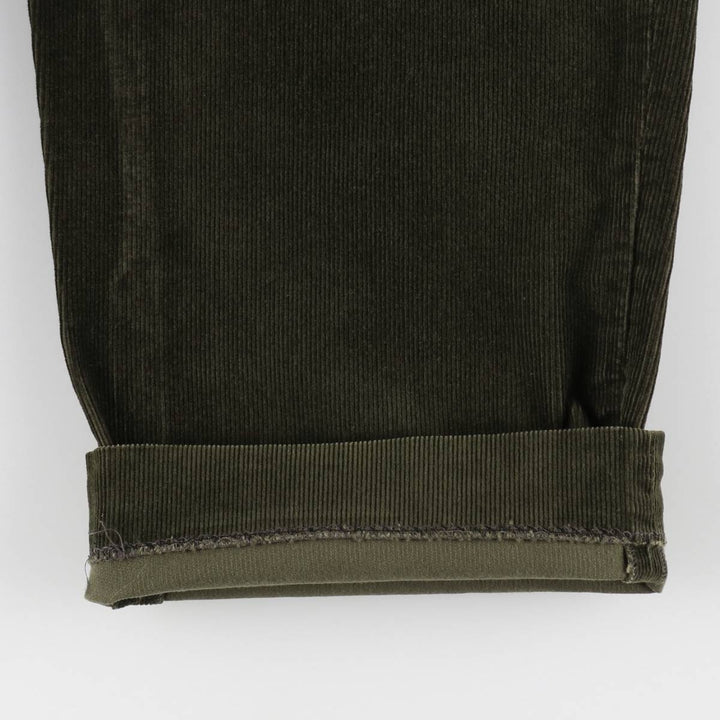 Lands' End corduroy pants with two pleats, men's size W32 (approx.) cotton Green type dark green Vintage Second Hand
