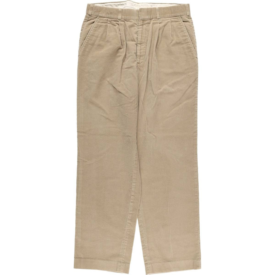 THOMSON Two-Pleat Corduroy Pants, Men's Size W31 (approx.) cotton Beige type Vintage Second Hand