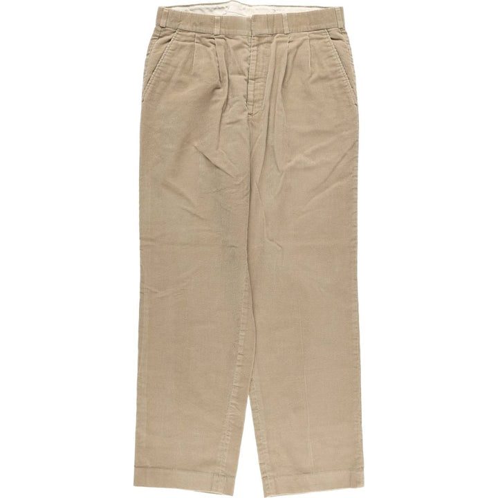 THOMSON Two-Pleat Corduroy Pants, Men's Size W31 (approx.) cotton Beige type Vintage Second Hand