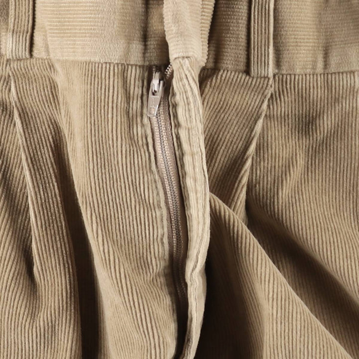 THOMSON Two-Pleat Corduroy Pants, Men's Size W31 (approx.) cotton Beige type Vintage Second Hand
